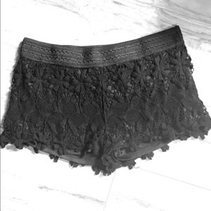 Black lace shorts